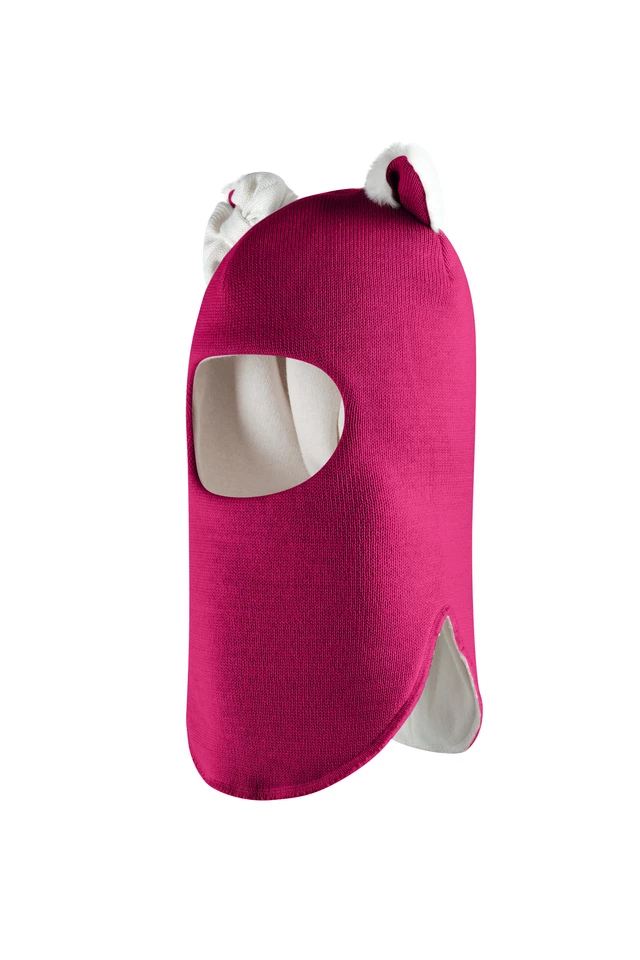 Зимняя шапочка-шлем Corona.hm "Кошечка" малина