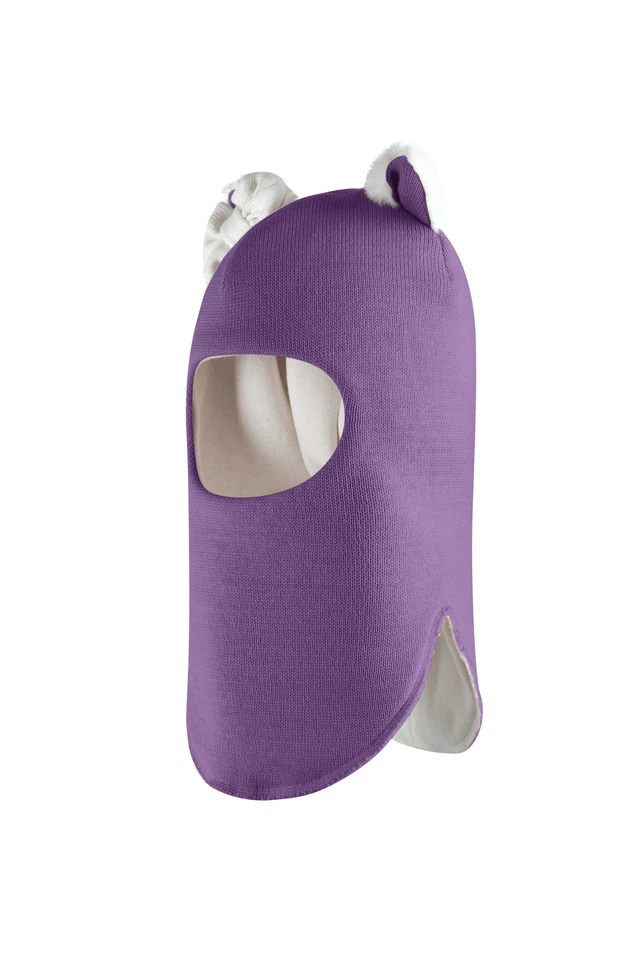 Зимняя шапочка-шлем Corona.hm "Кошечка" фиалка
