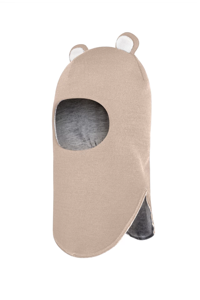 Зимняя шапочка-шлем Corona.hm "Мишутка"  беж золотой