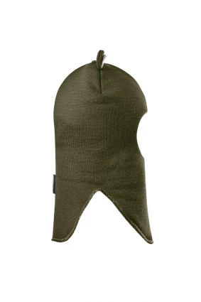 Зимова шапочка-шолом Corona.hm "Ведмедик" з кнопочками хакі