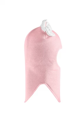 Зимова шапочка-шолом Corona.hm "Кицюня" з кнопочками рожевий