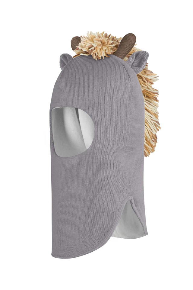 Зимняя шапочка шлем Corona.hm *Мисс Жирафка*  дымка