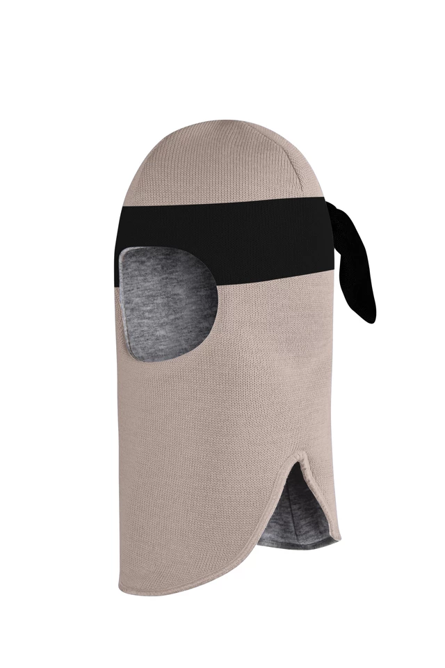 Зимняя шапочка шлем Corona.hm "Ниндзя" латте