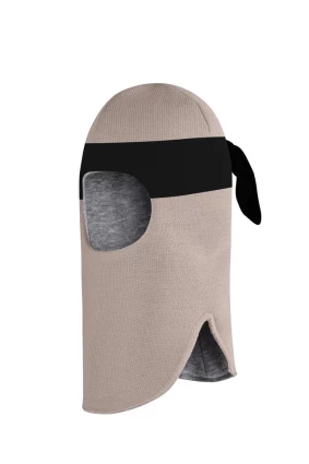 Зимняя шапочка шлем Corona.hm "Ниндзя" латте