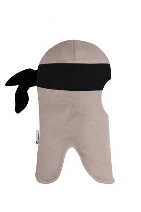 Зимняя шапочка шлем Corona.hm "Ниндзя" латте