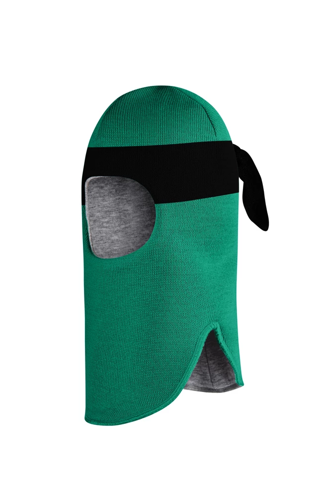 Зимняя шапочка шлем Corona.hm "Ниндзя" изумруд