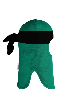Зимняя шапочка шлем Corona.hm "Ниндзя" изумруд
