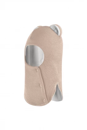 Зимняя шапочка-шлем Corona.hm “Лев” на кнопках беж золотой