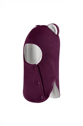 Зимняя шапочка-шлем Corona.hm “Лев” на кнопках бордо