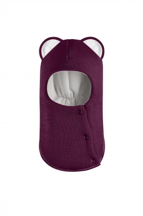 Зимняя шапочка-шлем Corona.hm “Лев” на кнопках бордо