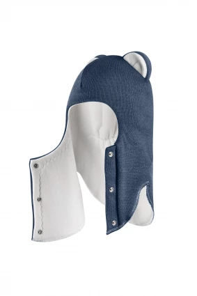 Зимняя шапочка-шлем Corona.hm “Лев” на кнопках джинс