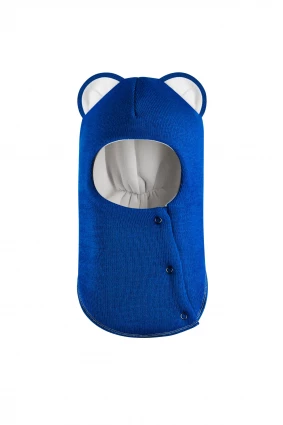 Зимняя шапочка-шлем Corona.hm “Лев” на кнопках электрик