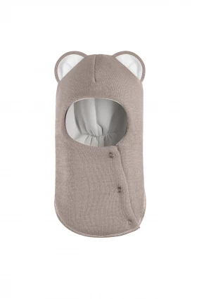 Зимняя шапочка-шлем Corona.hm “Лев” на кнопках капучино