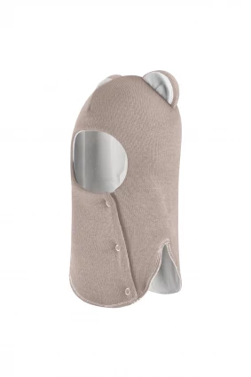 Зимняя шапочка-шлем Corona.hm “Лев” на кнопках латте