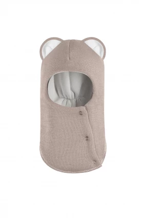 Зимняя шапочка-шлем Corona.hm “Лев” на кнопках латте