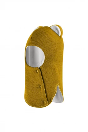 Зимняя шапочка-шлем Corona.hm “Лев” на кнопках медовый