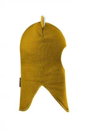 Зимняя шапочка-шлем Corona.hm “Лев” на кнопках медовый