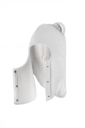 Зимняя шапочка-шлем Corona.hm “Лев” на кнопках молоко