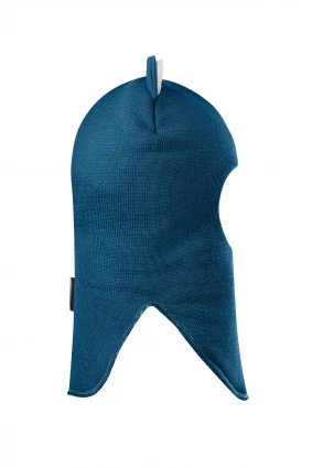 Зимняя шапочка-шлем Corona.hm “Лев” на кнопках морская волна