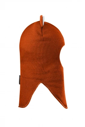 Зимняя шапочка-шлем Corona.hm “Лев” на кнопках оранж