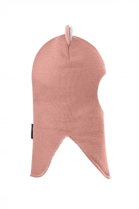 Зимняя шапочка-шлем Corona.hm “Лев” на кнопках пудра