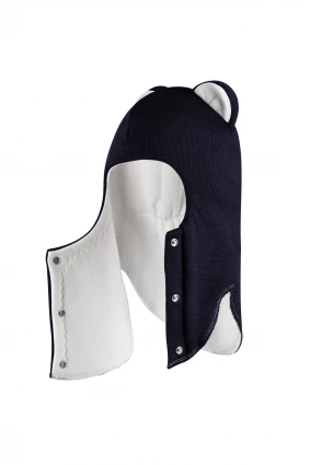 Зимняя шапочка-шлем Corona.hm “Лев” на кнопках синий