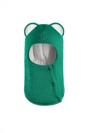 Зимова шапочка-шолом Corona.hm “Лев” із кнопками  смарагд