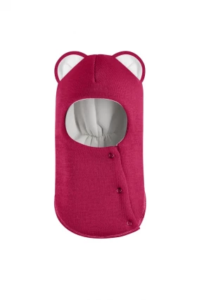 Зимова шапочка-шолом Corona.hm “Лев” із кнопками  ягідний