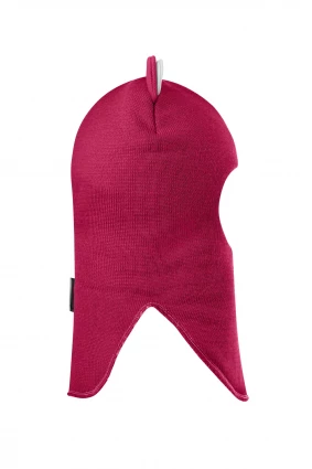 Зимняя шапочка-шлем Corona.hm “Лев” на кнопках ягодный