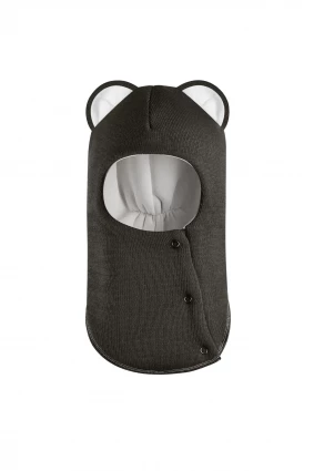 Зимова шапочка-шолом Corona.hm "Міс Левиця"  із кнопками  графіт