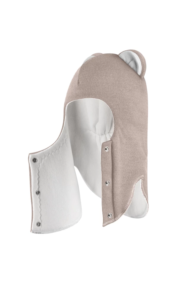 Зимова шапочка-шолом Corona.hm "Міс Левиця"  із кнопками  лате