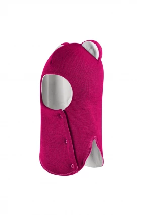 Зимова шапочка-шолом Corona.hm "Міс Левиця"  із кнопками  малина