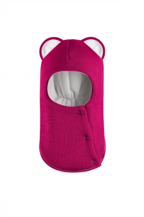 Зимова шапочка-шолом Corona.hm "Міс Левиця"  із кнопками  малина