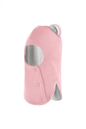 Зимова шапочка-шолом Corona.hm "Міс Левиця"  із кнопками  рожевий