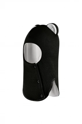 Зимова шапочка-шолом Corona.hm "Міс Левиця"  із кнопками  чорний