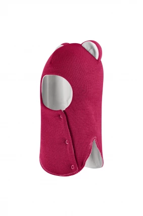 Зимова шапочка-шолом Corona.hm "Міс Левиця"  із кнопками  ягідний