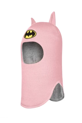 Зимняя шапочка шлем Corona.hm "Бэтмен" розовый