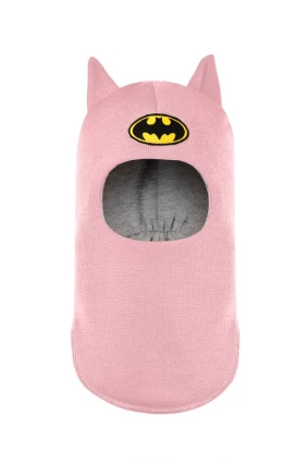 Зимняя шапочка шлем Corona.hm "Бэтмен" розовый
