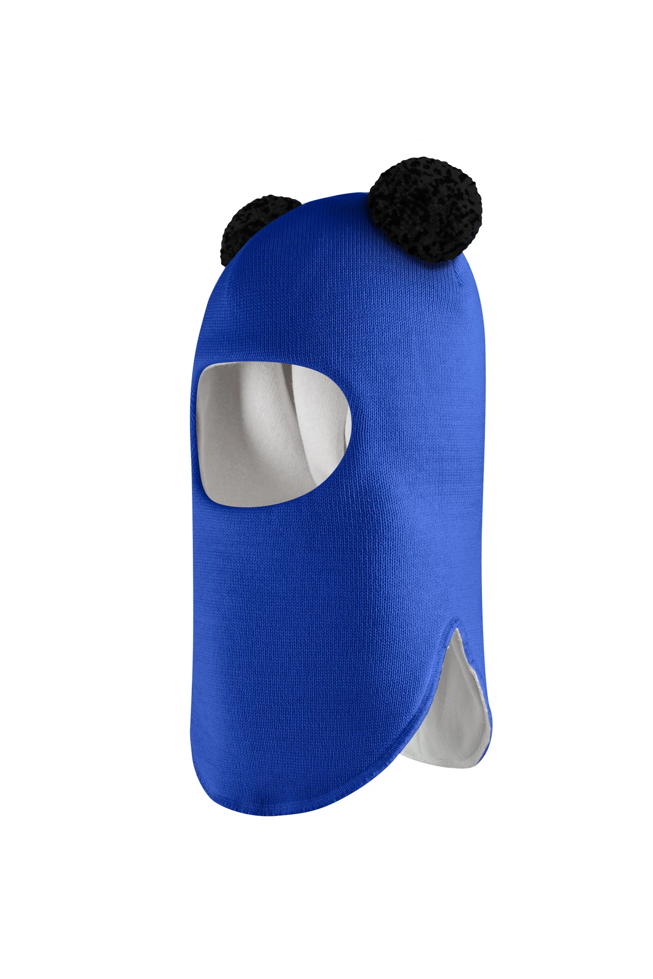 Зимова шапочка-шолом Corona.hm "Пандочка з чорними помпонами" електрик