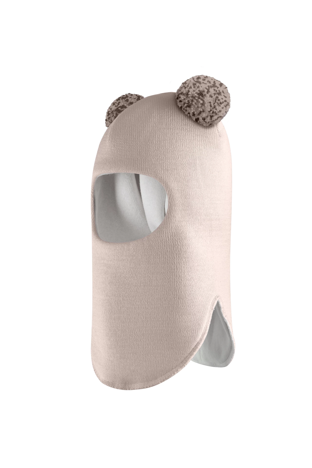 Зимова шапочка-шолом Corona.hm "Пандочка з помпонами МЕЛАНЖ" лате