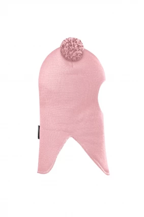 Зимова шапочка-шолом Corona.hm "Пандочка з помпонами МЕЛАНЖ" рожевий