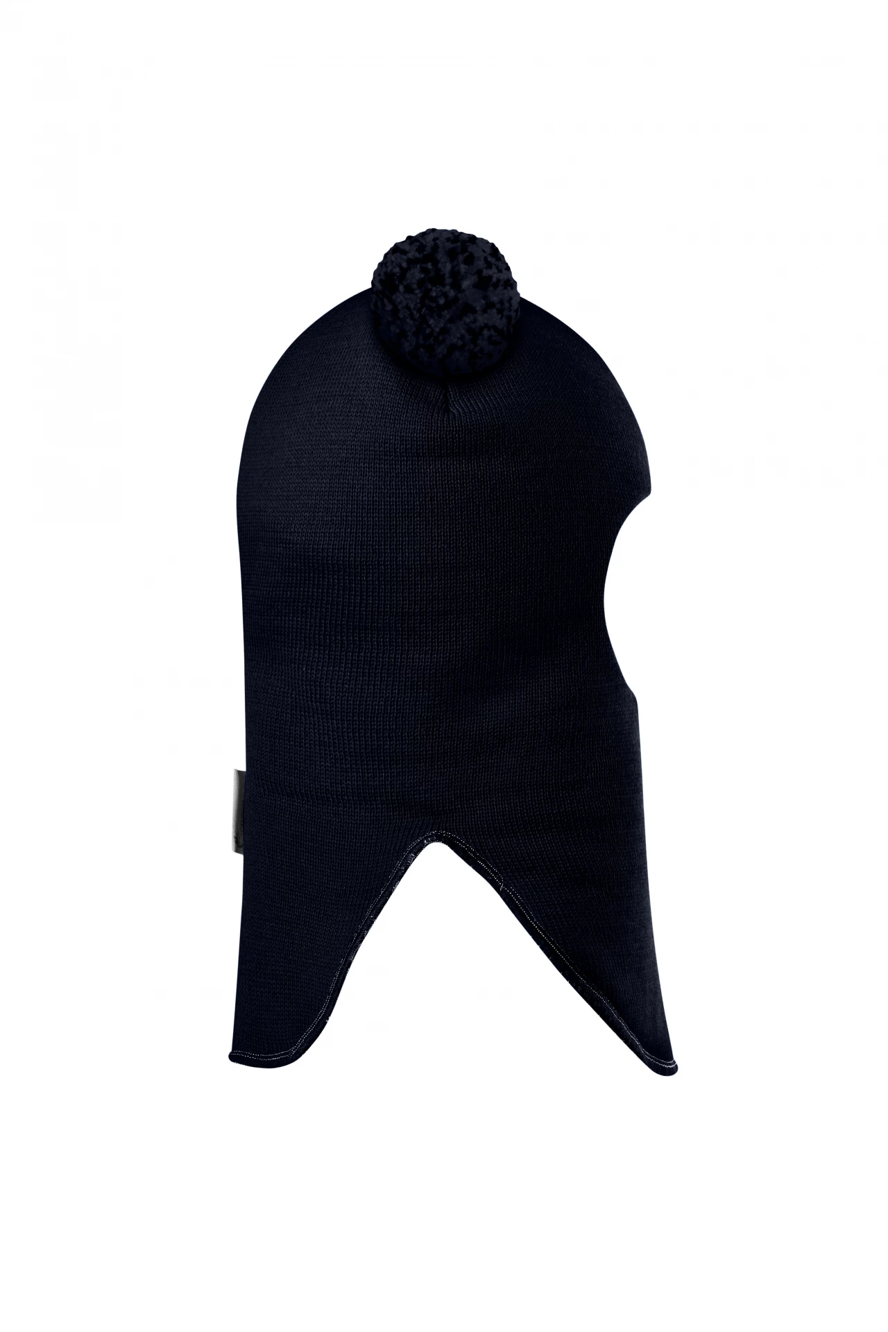 Зимняя шапочка шлем Corona.hm "Пандочка с помпонами МЕЛАНЖ" синий бархат