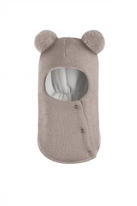 Зимова шапочка-шолом Corona.hm "Пандочка"  із кнопками  капучіно