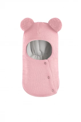 Зимова шапочка-шолом Corona.hm "Пандочка"  із кнопками  рожевий