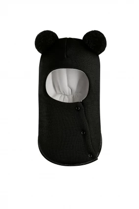 Зимняя шапочка шлем Corona.hm "Пандочка" на кнопках черный