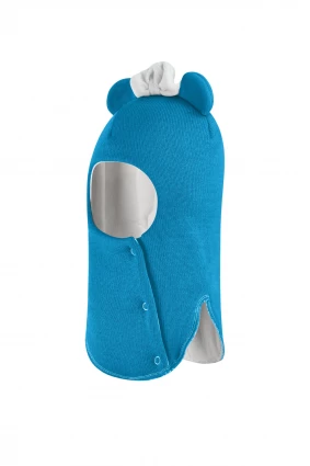 Зимова шапочка-шолом Corona.hm "Міс Мінні" з кнопочками бірюза