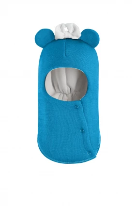 Зимова шапочка-шолом Corona.hm "Міс Мінні" з кнопочками бірюза