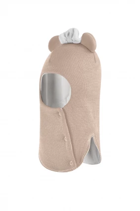 Зимова шапочка-шолом Corona.hm "Міс Мінні" з кнопочками беж золотий