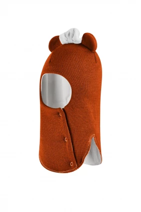 Зимова шапочка-шолом Corona.hm "Міс Мінні" з кнопочками помаранчевий