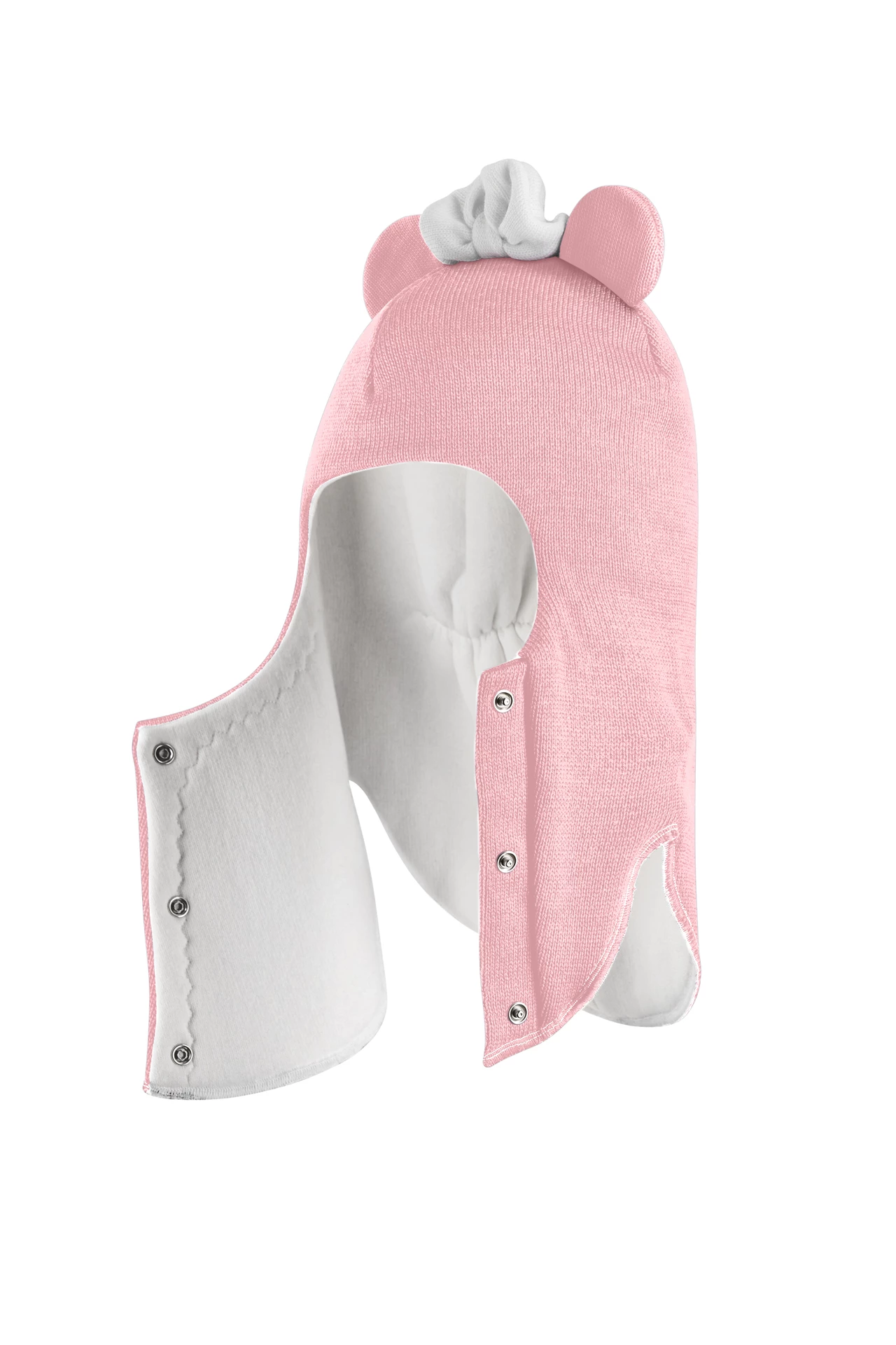 Зимова шапочка-шолом Corona.hm "Міс Мінні" з кнопочками рожевий